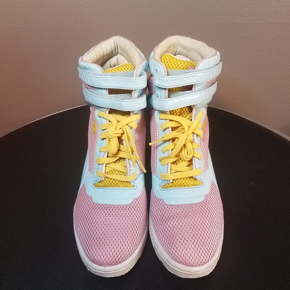 Puma Mihara Yasuhiro Wedge Sneaker sz 9.5 Womens Used Pink/Blue - Picture 2 of 9